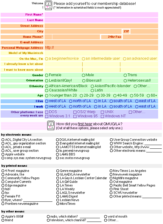 QMUG's sign-in sheet